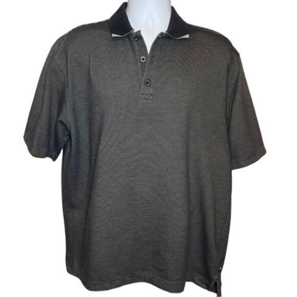 Callaway Cotton Striped Polo, Navy and White, L - Picture 1 of 9